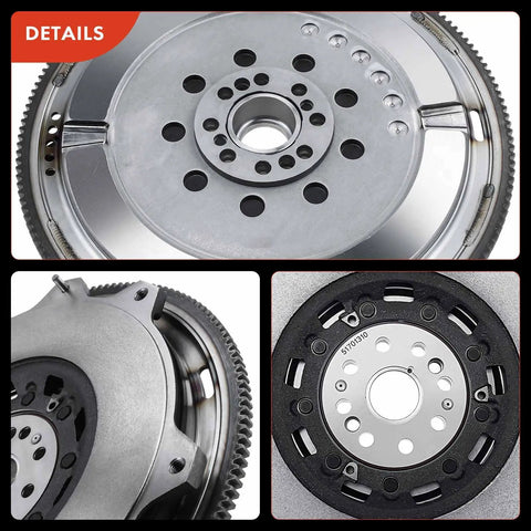 Premium Dual Mass Flywheel Replacement For Ford Mustang 2011 2012 2013 2014 V6 3.7L Engine heavy duty top view showing precision design and details.