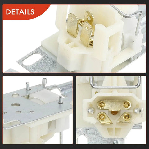 Heavy Duty Floor Mounted Headlight Dimmer Switch For Classic Chevy And Buick Rides close-up view of the switch mechanism and terminals.