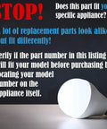 Image showing warning text about ensuring the SP14270G Water Heater Thermostat Replacement NG Natural Gas fits your appliance.