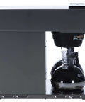 Side view of Low Profile 12 Cup Pourover Commercial Coffee Maker With 3 Lower Warmers Silver Finish A Real Workhorse For Cafes Or Busy Offices NoNonsense Durable Heavy Duty Brewer Model 13300.0003.