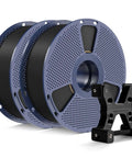 Premium PETG Filament 1.75mm 2kg 3D printer filament bundle with reusable spool in dual black, compatible with Bambulab MarsWork.