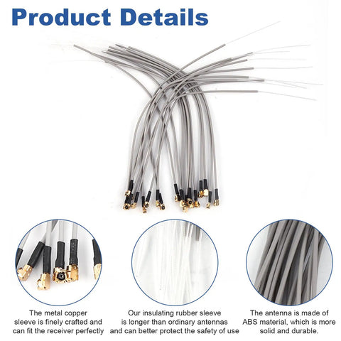 20 Pack 2.4G Receiver Antennas With IPEX Interface 15cm Replacement For RC Drones And Aircraft Compatible With FrSky Futaba