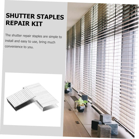 Straight Up Solid Plantation Shutter Repair Kit With Forty Pieces Tilt Rod Nails And Indoor Window Louver Fix Tools For Quick Hassle Free Home Upkeep Good, featuring stainless steel staples for window shutters.