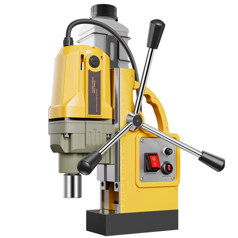 Heavy Duty Magnetic Drill Press With 1400W Copper Motor For Unstoppable Power And Precision, showing control panel and handle.
