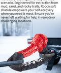 Soft Shackle Recovery Tow Connector One Half Inch By Twenty Two Inch UHMWPE With Protective Sleeves attached to a vehicle