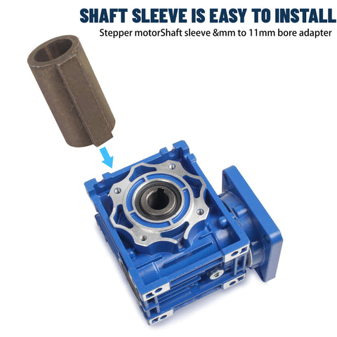 NMRV030 RV30 Shaft Sleeve Adapter For 8mm Motor Shaft To 11mm Bore Reducer above blue worm gear speed reducer gearbox