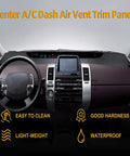 Front interior view of center A/C dash vent trim panel for Toyota Prius 2004–2009, 4-piece left and right vents