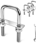 Heavy Duty M12 U Bolts Kit 2-1/16 in Wide by 4-1/2 in Long Stainless Marine Grade 304 U Bolts for Boat Dock Pipe Small Trailer and DIY Woodworking Hardware, with wrench