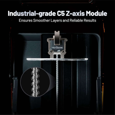 Industrial-grade C5 Z-axis of Beast Mode Resin 3D Printer With Amber Screen For Ultra Fast 4.5s Layer Times, Crisp 566 To 1 High Contrast