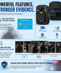 4K Body Camera With Gps And Night Vision For Police Usa, showcasing advanced features like GPS, encryption, and pre-record options.