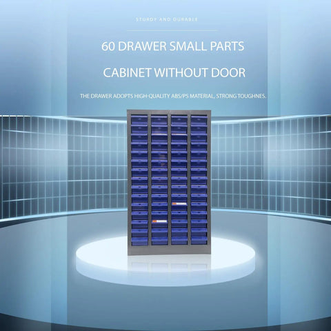 Built Tough Heavy Duty Hardware Organizer Cabinet With 60 Drawers, Parts Storage Box Without Doors, Metal Tool Storage Cabinet