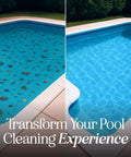 Before and after using Heavy Duty Pool Skimmer Net With Deep Mesh For Efficient Leaf Cleanup In Pools And Ponds, Sturdy PP Frame.