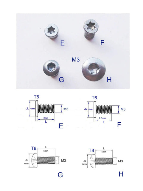 No Nonsense T6 T8 Driver Compatible Hardware, Heavy Duty Stainless Steel Pocket Knife Handle Screws and fasteners, assorted dimensions.