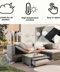 Outdoor wicker sofa with 12 Pack Outdoor Patio Furniture Clips For Wicker Sectionals And Sofas Keeps Your Lounge Set From Slipping Rattan Connector Clamps And Chair Fasteners In Black, shown in use on a garden patio.