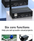 Hassle Free Wireless Kvm Extender With Hdmi No Wiring Headaches Quick Setup Sweet Long Range 1080P 60Hz Audio Video Transmitter Receiver Set For Keyboard Mouse And Usb Gear with clear view of HDMI ports and antennas.