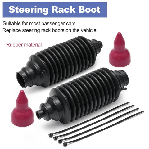 2 Pack Universal Rack And Pinion Steering Boot Kit Compatible With Most Car Models And Years Easy Install No Tie Rod End Removal And No Wheel Alignment Needed Durable Rubber Boot Replacement