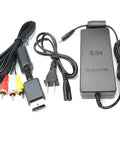 PS2 Slim 70000 Power Adapter Charger Kit With AV Cable, AC Cable And AV Cord Bundle for PS2 Console