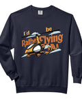 Front view of Gyrocopter Gyroplane Lovers Sweatshirt with relaxed fit showing cartoon autogyro design for aviation fans.
