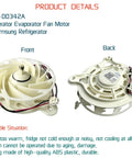 Front and back view of Evaporator Fan Motor For Refrigerator DA31 00342A OEM Replacement Plug And Play Ready