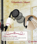 Exposed Shower Fixture With Two Cross Handles For A No Fuss Two In One Shower Setup Including 8 Inch Rain Showerhead Handheld Spray
