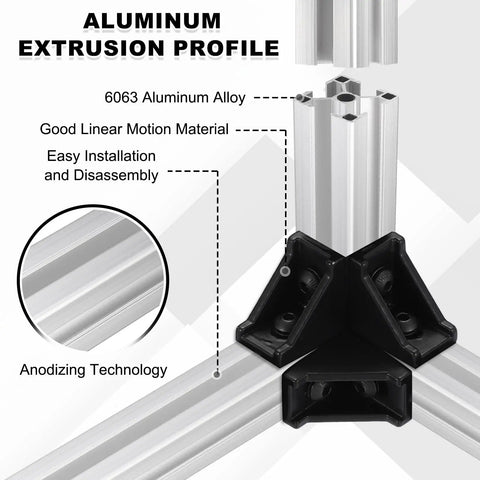 Two Pack 100mm 3030 Aluminum Extrusion Profile European Standard Anodized Linear Rail For 3D Printers And CNC Machines diagram