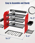 Heavy Duty Power Tool Organizer Wall Mount With Charging Station And Four Layer Garage Storage Shelves Keeps Four Drills Two Hooks Screwdriver Box And Screw Organizer Ready To Rock For Fathers Day Or Anniversary with dimensions