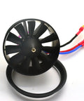 Front view of 50mm 11 blades ducted fan with RC brushless motor 4300KV for EDF 4S RC jet airplane, black color with wiring