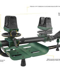 Lead Sled DFT 2 Rifle Shooting Rest With Adjustable Ambidextrous Frame featuring cradle and adjustment details.