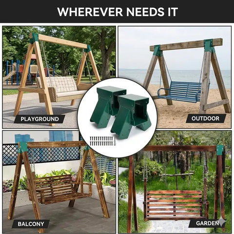Heavy Duty A Frame Swing Set Bracket Kit 2 Piece Wood Swing Hardware For Outdoor Playsets Built To Last With Rust Resistant Finish Sturdy Steel Mounting Brackets Easy Install Includes Full Assembly Hardware For Backyard Fun