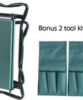 Folded Heavy Duty Garden Kneeler And Seat with Two Tool Pouches, Foldable Garden Bench Stool for Weeding and Planting