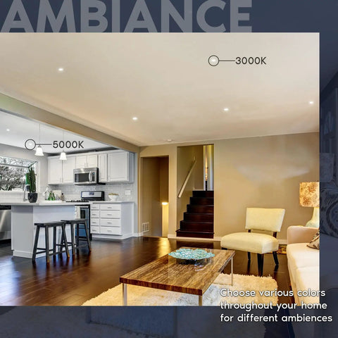 Trimless 3 Inch Led Recessed Ceiling Lights Featuring A Seamless Plaster Edge, Dimmable 15 Watt Spotlights in a modern living space.