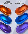 LiME LiNE 2K clearcoat automotive paint kit swatch set; gloss and flat samples in orange, blue, and purple (6 pieces)