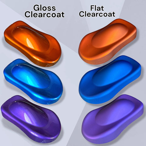 LiME LiNE 2K clearcoat automotive paint kit swatch set; gloss and flat samples in orange, blue, and purple (6 pieces)
