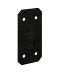 Avant Collection 5 Inch By 9 3 4 Inch ZMAX Black Powder Coated Strap for 6x Lumber, shown with 4 bolt holes.