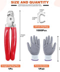 Three Eighth Inch Hog Ring Kit With One Thousand Galvanized Hog Rings, Pro Hog Ring Plier, And Cut Resistant Gloves for versatile use