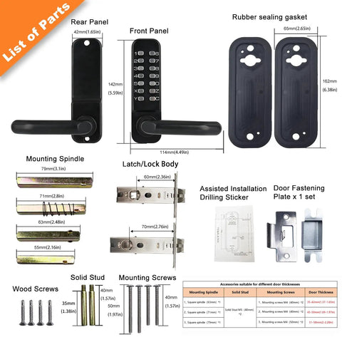 Heavy Duty Waterproof Mechanical Code Lock With Tough Keypad Deadbolt For Front Doors And Rock Solid Keyless Entry Security Plus No Sweat Mounting Hardware In Durable Matte Black