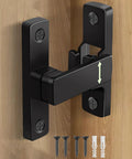 Heavy Duty Barn Door Latch Set With 90 Degree Gate Latches For Sliding Doors Matte Black Zinc Alloy Finish Includes Flip Latch And Screws