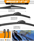Nissan Rogue And Pathfinder Windshield Wiper Set 26 Inch Front Blade 17 Inch Front Blade And 12 Inch Rear Blade Replacement All Season