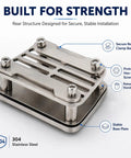 Heavy Duty 304 Stainless Steel Clutch Pedal Extender with Grippy Anti Slip Rubber Surface For Manual Transmission Cars, stable base and secure clamp design.