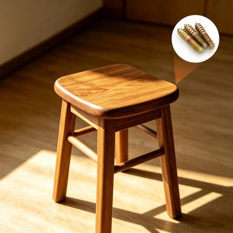Beefy Heavy Duty Hanger Bolts Set for Wood and Furniture Self Tapping Double Headed Bolts with wooden stool