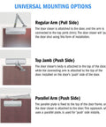 9000 Series Grade 1 Beefy Door Closer Multi Mount With Adjustable Power Spring Size 1 To 6 ADA Compliant UL Listed installation options