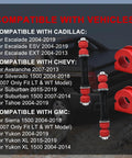Beefed Up Front Stabilizer Sway Bar Link Kit 4Pc With Red Bushings 36mm For Silverado Tahoe GMC Yukon Cadillac Escalade 2004 2019 Replacement Front Suspension Parts compatible vehicles graphic