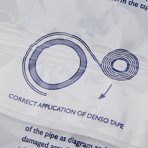 Heavy Duty Pipe Protection Tape 50mm By 10m Roll, Cold Applied And Non Hardening, Water And Gas Barrier application diagram