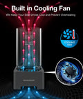 Straight Fire USB4 40Gbps M.2 NVMe SSD Enclosure Docking Station With Low Noise Fan showcasing built-in cooling fan design.