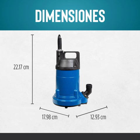 Aluminum Multi Purpose Pump 115 Volt One Third HP 2000 GPH With Ten Foot Cord For Home Water Transfer And Emergency Flood Cleanup Heavy Duty Corrosion Resistant Cast Aluminum with dimensions 22.17cm height, 17.98cm width, 12.93cm depth.