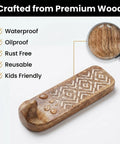 Top Tier Boho Wood Peel And Stick Wall Hooks Featuring A Seriously Strong Adhesive Grip showing premium wood with waterproof finish.