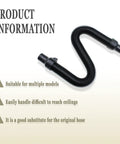 Heavy Duty Vacuum Hose Assembly Compatible With Wet And Dry Shop Vacs Snag Free Flex Core, flexible black hose suitable for multiple models.