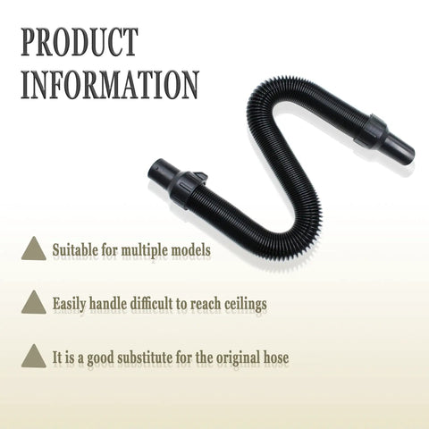 Heavy Duty Vacuum Hose Assembly Compatible With Wet And Dry Shop Vacs Snag Free Flex Core, flexible black hose suitable for multiple models.