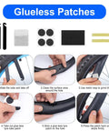 Tutorial for glueless patching in All In One Bicycle Tire Repair Kit With Portable Pump Patch Kit Levers Wrench Chain Tool And 16 In 1 Multi Tool