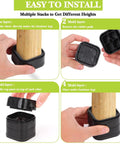 Instructions on installing Eight Pack Heavy Duty Furniture Risers featuring Rock Solid Nonslip Rubber Bottoms and Thick Reinforced Shells.